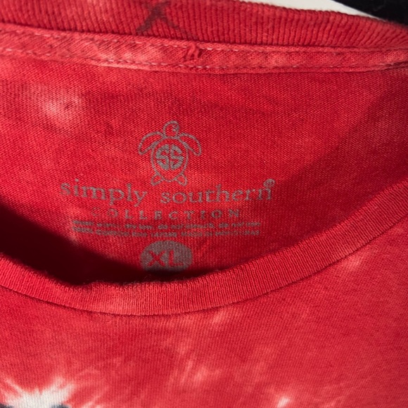 Simply Southern  Santa Long Sleeve Tee - Red and Black extra large XL - Picture 3 of 4